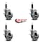 Service Caster 4'' Semi Steel Swivel 1'' Expanding Stem Caster Set with Brake, 4PK SCC-EX20S414-SSS-TLB-1-4 - alternate 2